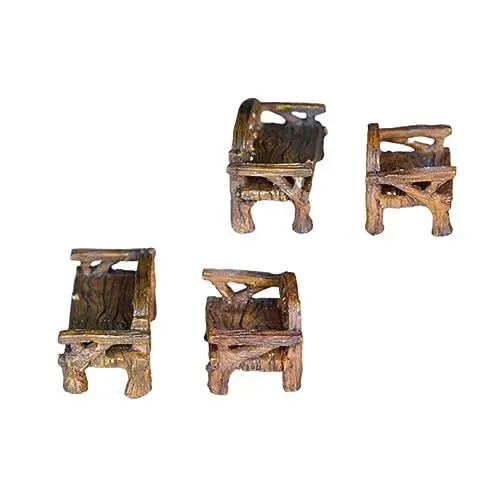 Produktbild: ifundom 4 Pcs Stilvolle Mini Harz Hocker Stühle Mini Bank Für Puppenhaus Und Landschaft Decor