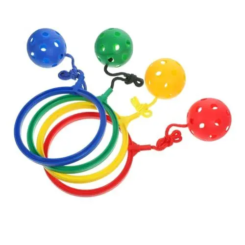 Produktbild: ifundom 4 Stück Kugelspielzeug Hüpfen Für Fitness Flummi Single-Foot-Shot-Ball Indoor-schaukel Für Kinder Outdoor-spielset Für Kinder Springender Ringball Blinkender Sprungring