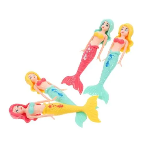 Produktbild: ifundom 4 Stück Meerjungfrauen-Schwimmbad Badespielzeug Meerjungfrauen-unterwasserspielzeug Wasserspielzeug Für Kinder Tauchspielzeug Für Pool Für Kinder Tauch-edelsteinbecken Plastik