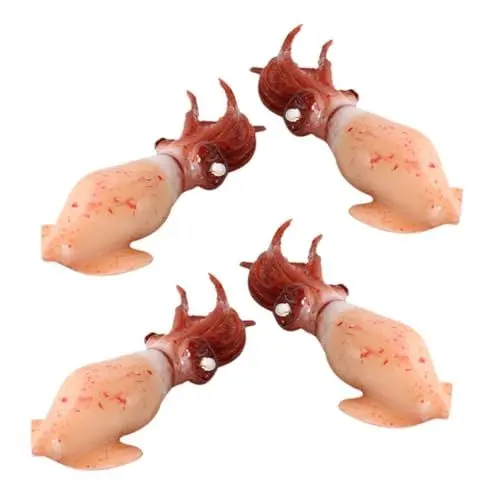 Produktbild: ifundom 4 Stück Simulation Von Tintenfischen Kleine Tintenfischfiguren Lebensmittelmodelle Für Den Unterricht Spielzeug Tintenfischsimulation Meerestierfiguren Tierfiguren