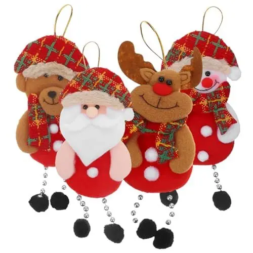 Produktbild: ifundom 4 Stück Weihnachtsbaumschmuck Zum Selbermachen Hängende Weihnachtsverzierung Hängende Weihnachtsverzierung Weihnachtsdekostoff