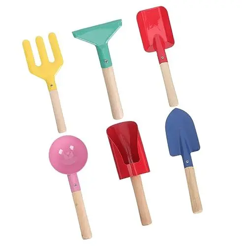 Produktbild: ifundom 6St Gartengeräte Sandbaggern Garten Graben Spielzeug Sandbecken strandspielzeug Kinder gartenwerkzeug Strand Schaufel Spielzeuge Sandschaufeln Sandspielzeug aus Metall hölzern