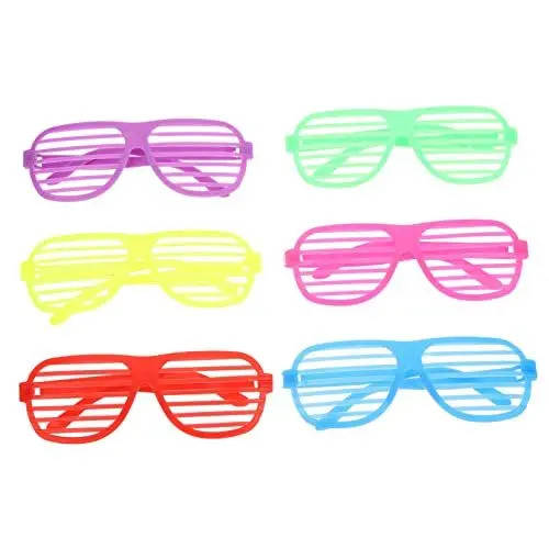 Produktbild: ifundom 6St Shutter-Brille bunte Gläser prom leuchtreklame Kostümbrille gelbe Brille Neonlicht kinder ferngläser kinderferngläser Sonnenbrille mit Neonverschluss bunte partybrillen Plastik