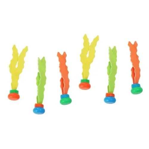 Produktbild: ifundom 6stücke Teiliges Unterwasser-tauchspielzeug Junge Mädchen Bunte Seaweed-tauchspielzeuge Orange Gelb Und Grün Für Schwimmausbildung Und Wasserspiele Im Pool