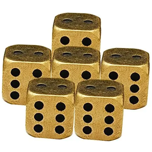 Produktbild: ifundom Ästhetisches Würfelspielzubehör Vintage-messingwürfel 6er-Set Für Rollenspiele Bar
