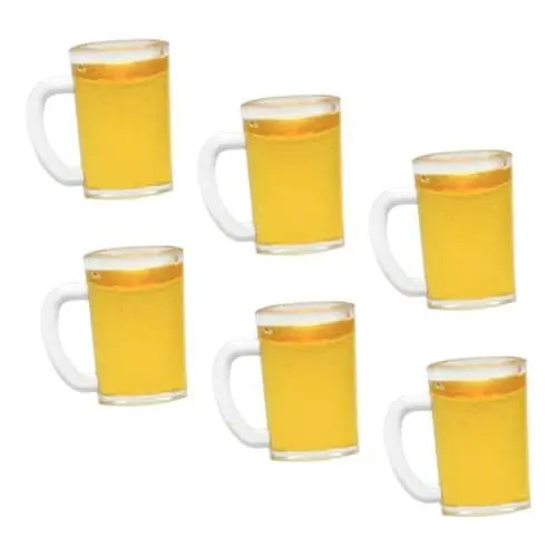 Produktbild: ifundom 6stücke Teiliges Mini Bierkrüge Aus Resin Niedliche Miniatur Tassen Für Puppenhaus Dekoration Lebensmittelecht Realistische Für Spielzeughäuser Und Miniatur-szenen