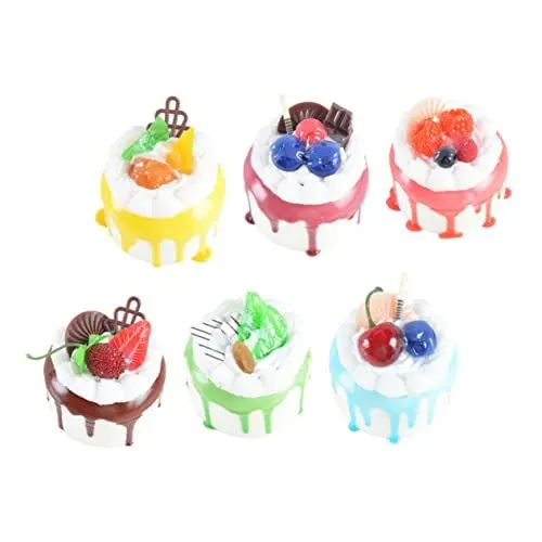 Produktbild: ifundom 6-teiliges Set Gefälschtes Kuchenmodell Für Hochzeitsfeier Kuchendekoration Requisiten Künstliches Dessert Kuchenornament Simuliertes Kuchenspielzeug Foto-Requisite