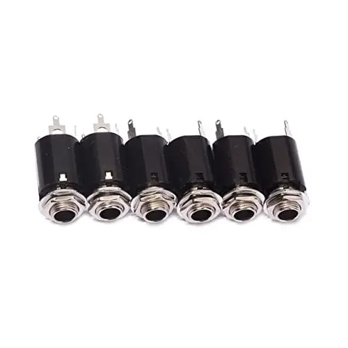 Produktbild: ifundom 6 Gt101 6 35 Mm Bassgitarren-tonabnehmerbuchsen Stereo-klinkenbuchse Für Kabelverbindung