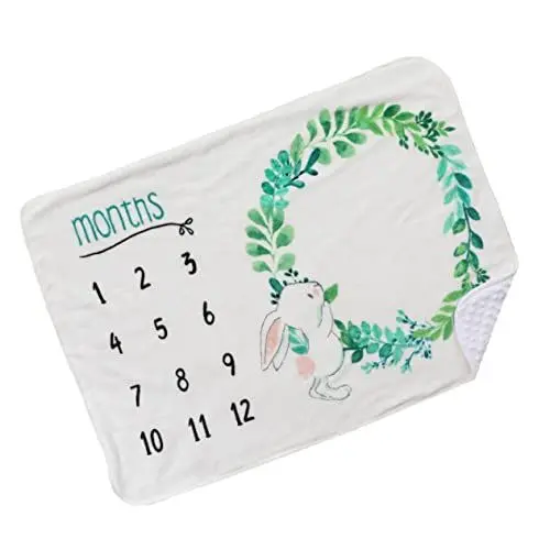 Produktbild: ifundom Baby Shower Korb Babydecke Monatsdecke Bedruckt Fleece Kinderbettdecke