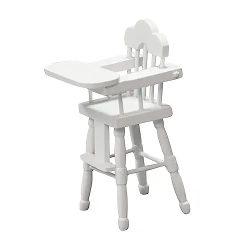 Produktbild: ifundom Garten-Bonsai-Mikrohandwerk DIY-Ornamente Heimdekorationen Hochstühle für Kleinkinder Möbel Hochstuhl Schimmel für Kinderhochstühle Tischsitzform Mini Spielzeug Baby Hölzern Weiß