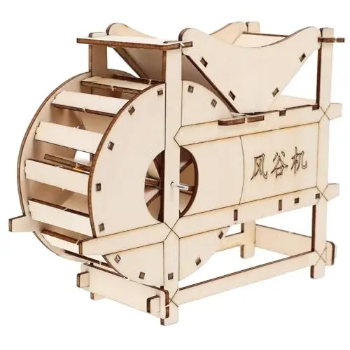 Produktbild: ifundom Getreidemühle Handkurbel Dreschmaschinenzubehör Handdreschmaschine Kinder experimente Experiment Kinder Spielzeug Dreschmaschinen-Set Modell Einer manuellen Dreschmaschine hölzern