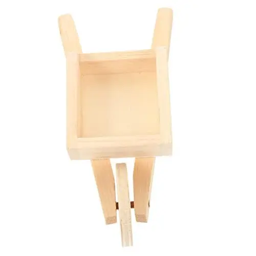 Produktbild: ifundom Mini-Wagen Tragewagenmodelle Kleines Schubkarrenmodell Simulation Barrow-Modell Mini Einkaufswagen Brot Servierkorb Mini-schubkarre Wagenmodell Spielzeug Kind Rad Holz Puppenhaus