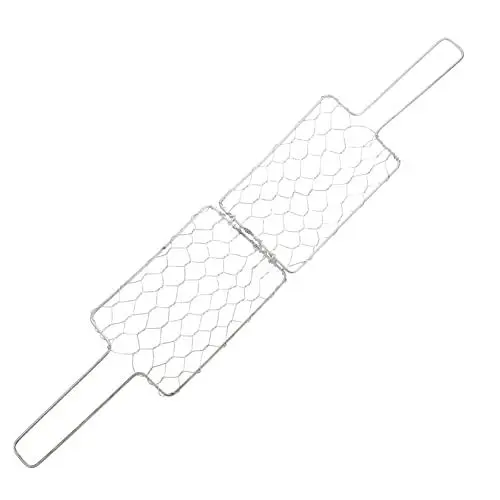 Produktbild: ifundom Multi Funktion Grillkorb mit Holzgriff Tragbarer Bbq Fischhalter für Camping und Picknick Hitzebeständig für Gemüse Steak und