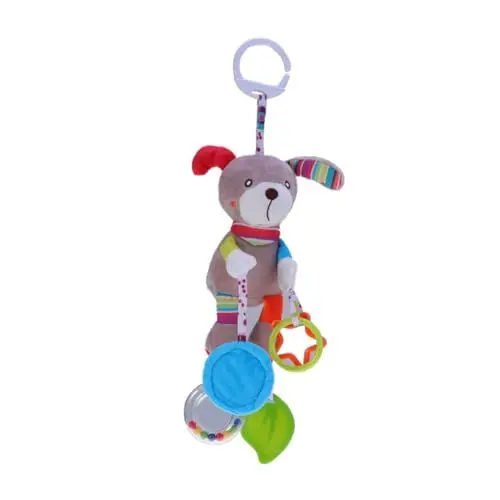 Produktbild: ifundom Kuscheltier Spielzeug Mit Glocken Cartoon Tierchen Für Babybett Plüsch Rasselspielzeug Motorik Und Hand-augen-koordination Für Kleinkinder Und Junge Mädchen