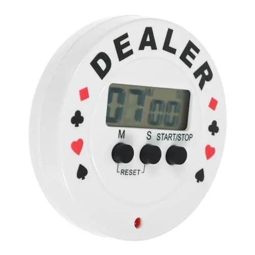 Produktbild: ifundom Poker-Timer Dealer-Chip Spieluhr Pokeruhr Brettspiele-Würfel-Timer Countdown-Stoppuhr-Timer Party-Tools Zahnbürsten-Timer Schreibtisch-Timer Party-Timer Elektronisches Bauteil Weiß