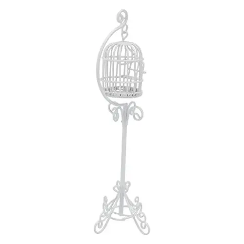 Produktbild: ifundom 1stück Miniatur Vogelkäfig Mit Ständer Dekorative Outdoor Miniaturmodell Accessoires Für Puppenhaus Und Gartenlandschaft