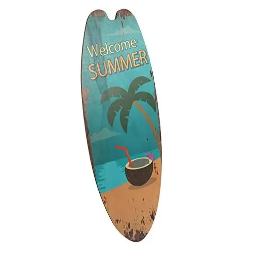 Produktbild: ifundom Surfbrett Holzschild Außendeko Wohndeko Sommerdeko Für Zuhause Hawaii Zimmerdeko Hawaii Partydeko Bauernhaus Schild Indoor Surfbrett Schild Deko Surfdeko Anhänger