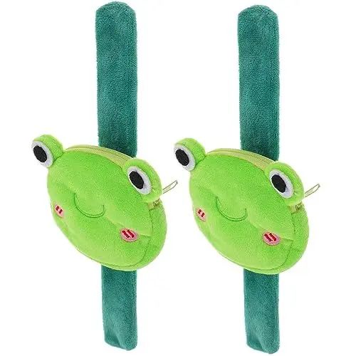 Produktbild: ifundom Tier-Klapparmband Geldbörse Frosch-Klapparmband Plüschtier Kuscheltier Schnapparmband Geldbörse Für Kindergeschenke