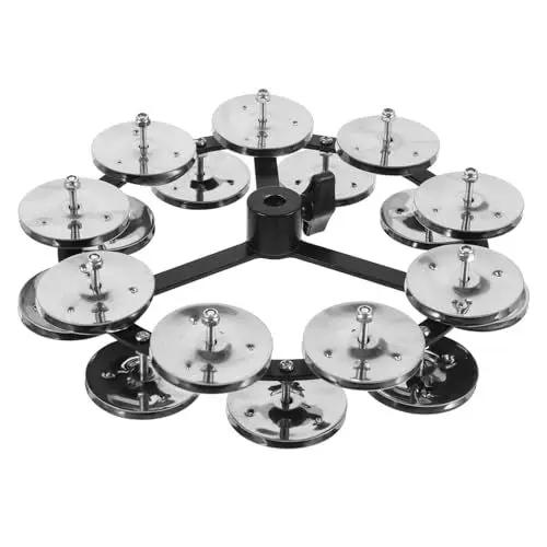 Produktbild: ifundom Drum Set Becken Zubehör Doppelreihig Hihat Tamburin Hihat Glocke Für Trommel