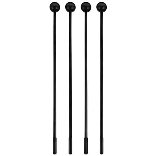 Produktbild: ifundom Trommelstöcke Für Kinder 2 Paar Schwarze Lollipop-Trommelstöcke Xylophon-Marimba-Schlegel Tragbare Jazz-Trommelstöcke Zungentrommelstöcke Trommelpedalschläger