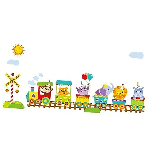 Produktbild: ifundom kinderzimmer wandsticker wall stickers for kids room wandpolsterung kinderzimmer Möbel Wandtattoo aufkleber kinder Karikatur Wandtattoos Kleiner Zug Wandgemälde Wandaufkleber