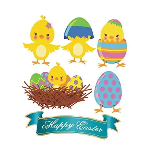 Produktbild: ifundom wandtattoo für kinderzimmer kids room kleiderschränke kleideschrank wandsticker metall Ostern Huhn Aufkleber Osterei Wanddekoration Hähnchen Wandtattoos Fenster Wandaufkleber Hase