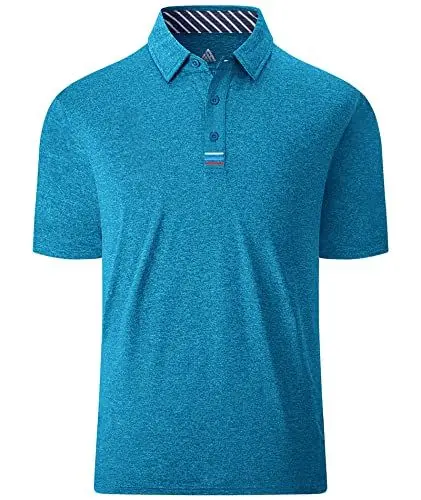 Produktbild: igeekwell Poloshirt Herren Kurzarm Atmungsaktive Tshirt Knopfleiste Sommer Einfarbig Schnelltrocknend Cool Polos Polokragen Sportlich Activewear Polohemd Streifen Golf Tennis Outdoor Tshirt