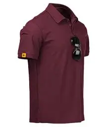 Produktbild: JACKETOWN Poloshirts Herren Kurzarm Atmungsaktives Schnelltrocknend Poloshirts Männer Sommer Knopfleiste T-Shirts Männer Casual Sport Shirt Basic Regular Fit Golf Polohemd(Wein Rot-M)