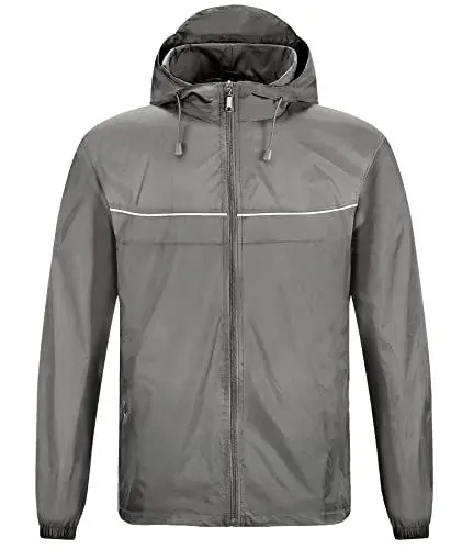 Produktbild: igeekwell Regenjacke Herren Wasserdicht Atmungsaktiv Fahrrad Regenbekleidung Regenanzug Outdoor Reflektierender Fischen Regenmantel Leichter Winddichte