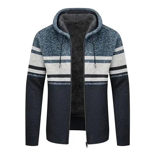 Produktbild: igeekwell Winterjacke Herren Kapuzenpullover Heavyweight Hoodie mit Kapuze Fleecejacke für Männer Casual Kapuzenjacke Bequemes & Warmes Windspiele