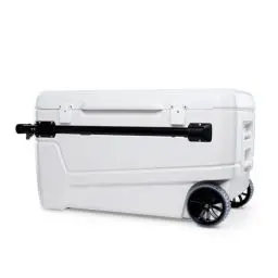 Produktbild: Igloo Kühlbox Glide 110 mit Teleskopgriff und großen Rädern, 104 Liter für Boot, Angeln, Camping und Freizeit