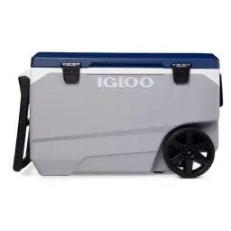 Produktbild: Igloo Passiv-Kühlbox Latitude 90 Maxcold, 85 L, große Thermobox mit Rollen für Camping, Angeln, Boot und Festival, Grau