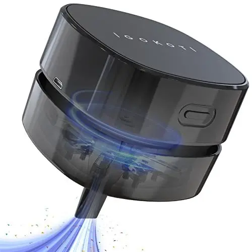 Produktbild: IGOKOTI USB Mini Tischstaubsauger mit Düse, wiederaufladbarer Kleiner Handstaubsauger, kabelloser Mini-Desktop-Arbeitsplattenkehrer für Tastatur, Computer, Staubkrümel, Klavier, abnehmbares Design