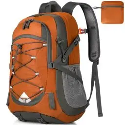 Produktbild: IGOLUMON Wanderrucksack Herren Damen 40L Wasserdichter Rucksack Leicht Faltbarer Reiserucksack Trekkingrucksack mit Reflexstreifen Für Radfahren, Klettern, Bergsteigen und Reisen Sport，Schwarz