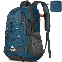 Produktbild: IGOLUMON Wanderrucksack Herren Damen 40L Wasserdichter Rucksack Leicht Faltbarer Reiserucksack Trekkingrucksack mit Reflexstreifen Für Radfahren, Klettern, Bergsteigen und Reisen Sport,Blau