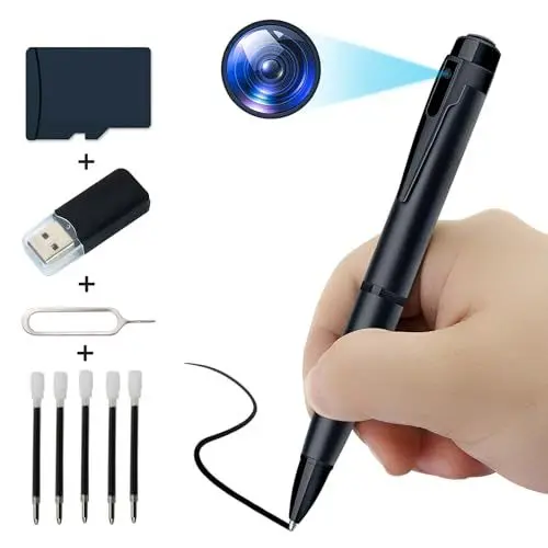 Produktbild: Igzyz Stift Mini-Kameras 1080P,Bewegungserkennung kostenlose 32 GB Micro SD eingebaute und 5 Tinten, Stimme und Bild Executive Multifunktions-Überwachungskameras