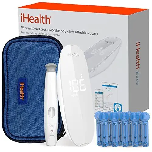 Produktbild: iHealth Vernetztes Blutzuckermessgerät mit 10 Teststreifen, 10 Lanzetten und Kontrolllösung
