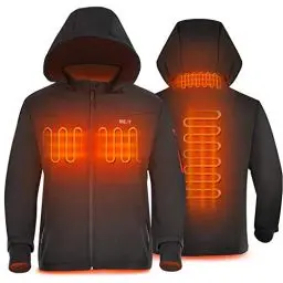 Produktbild: iHEAT Herren Beheizbare Jacke, Wasserdicht Winddicht warm Softshell Winterjacke mit QC3.0 14400MAH Akku, Beheizte Jacken für Outdoor Wandern (DE/NL/SE/PL, Alphanumerisch, L, Regular, Regular, Black)