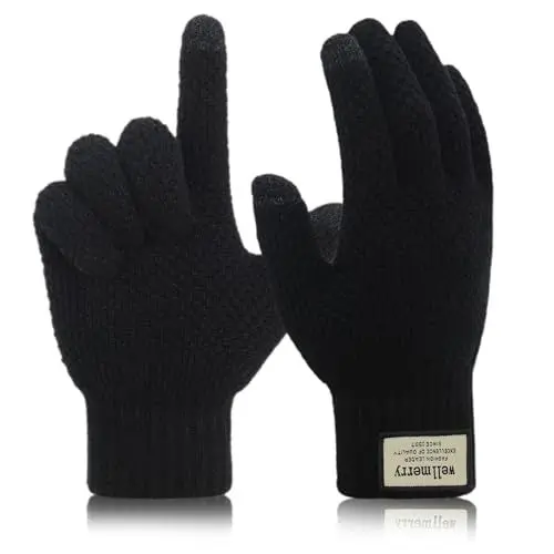 Produktbild: IHIGOGOFA Winterhandschuhe Touchscreen Strickhandschuhe Fingerhandschuhe Sport Warm und Winddicht Winter Handschuhe für Skifahren Radfahren Geeinget für Damen und Herren
