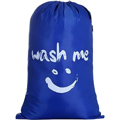 Produktbild: IHOMAGIC Wäschesack Reise Schmutzwäsche Wäschesammler Wäschetasche Wäschebeutel Groß Faltbarer Wäschekorb Aufbewahrungstasche Wäschetonne Wäschebox Outdoor Wäschebehälter Stoff 120L Dunkelblau