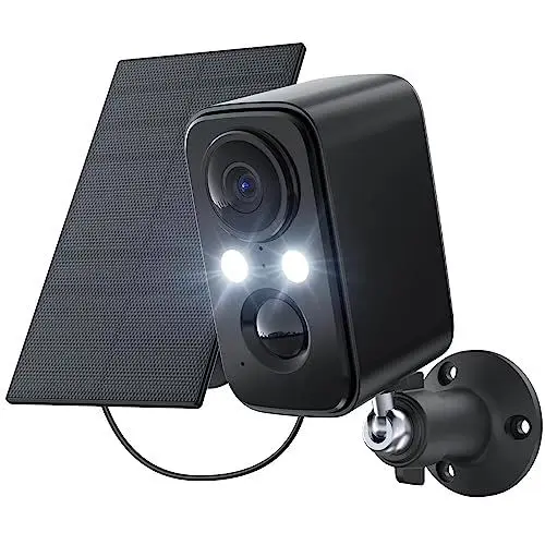 Produktbild: IHOXTX Überwachungskamera Aussen Akku Solar: Kamera Überwachung Aussen WLAN mit Bunte Nachtsicht PIR Bewegungserkennung 2-Wege-Audio IP66 wasserdicht Ganzjähriger ununterbrochener Schutz