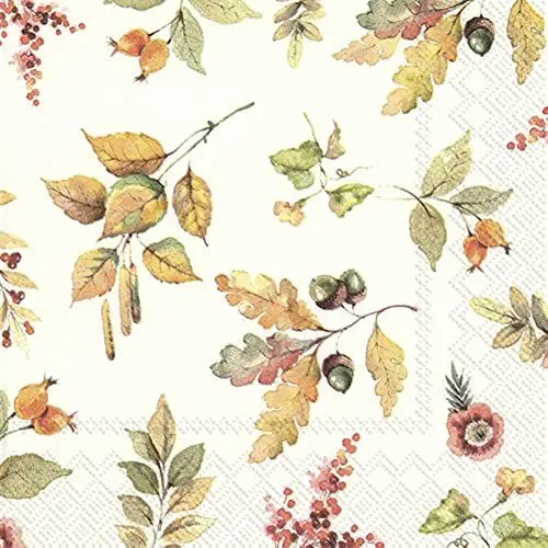 Produktbild: IHR Cocktail-Servietten, 3-lagig, 12,7 x 12,7 cm, Kürbis-Love, cremefarben