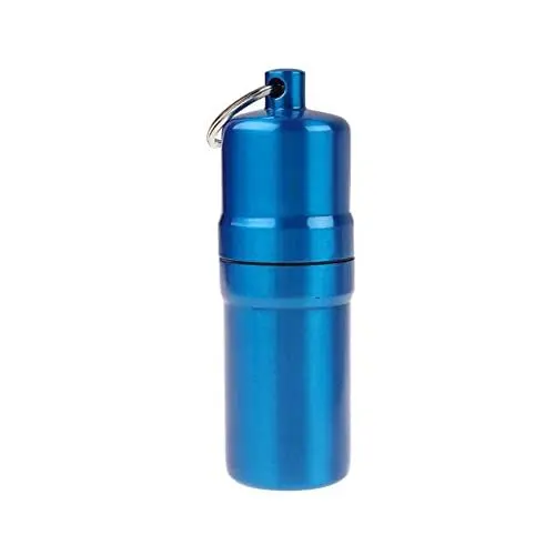 Produktbild: ihreesy Mini Zigarettenetui mit Schlüsselanhänger,Metall Zigarettenschachtel für 5 Zigaretten Runde Zigarettenbox Tragbar Pocket Zigarettenhülle Zigarettenkasten Zigarettencase,Blau