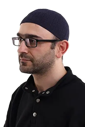Produktbild: ihvan online Türkische muslimische Winter-Kufi-Hüte für Männer, Taqiya, Takke, Peci, islamische Mützen, islamische Geschenke, Standardgröße, Blau, Einheitsgröße