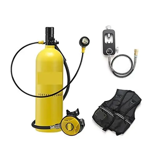 Produktbild: IIGEN Tauchflasche 2L Tauchen Schnorchelausrüstung Sauerstofftank Restdruckmessgerät Ultrahohe Stabilität(Yellow)