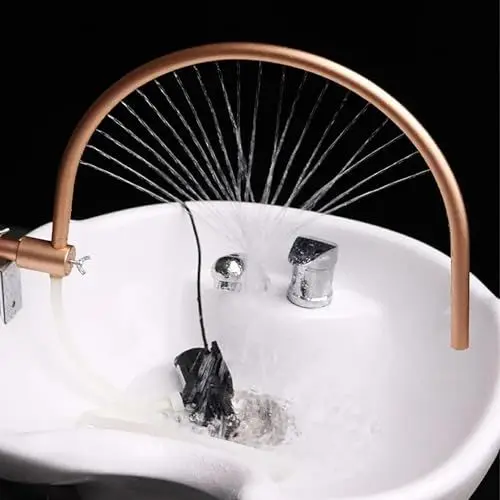 Produktbild: IINCOOY Spa Waschbecken Wasserhahn, Wasserzirkulationskopf, Spa Rahmen for Salon Shampoo Bett Massagezubehör Shampoo Bett Schüssel Waschen Haar Salon-Stil, Kopfhautpflege, Wasserfall