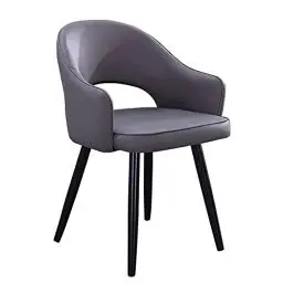 Produktbild: IIOCHA Küche und Esszimmer Stühle Küchenstühle Moderne Gepolsterte Esszimmerstühle Beistellstühle Wohnzimmer mit Weichem PU Lederbezug Kissensitz Und Metallbeinen (Color : Dark Gray)