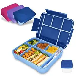 Produktbild: IJIAMY Brotdose Kinder mit Fächern, Bento Box Kinder, Auslaufsicher Lunchbox Kinder, Brotbox für Mädchen & Jungen, Snackbox, Perfekt für Schule, Kindergarten & Ausflüge
