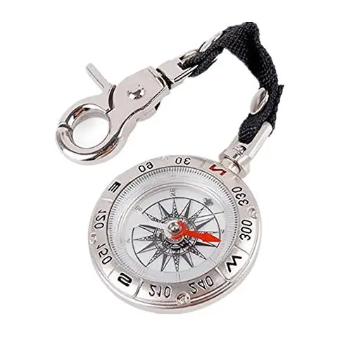 Produktbild: IKAAR Kompass Outdoor Navigation, Professioneller Taschenkompass Militär Marschkompass, Mini Wanderkompass, Geschenk Kompass für Camping, Wandern und andere Outdoor-Aktivitäten Silber