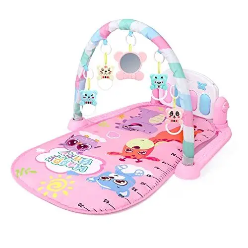Produktbild: ikasus Spielmatte für Baby, Baby Spieldecke mit Musik und Lichtern, Spiel und Krabbeldecken, Spielbogen für Babys, abnehmbare Beschäftigungsspielzeuge,Kinderspielmatte für ab 0+ Monaten 58x76x45 cm